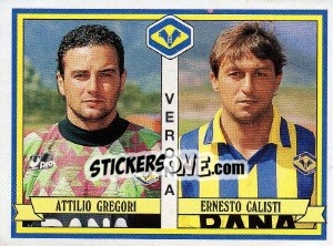 Sticker Attilio Gregori / Ernesto Calisti - Calciatori 1992-1993 n. 499 - Panini