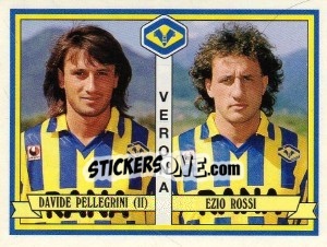 Sticker Davide Pellegrini / Ezio Rossi - Calciatori 1992-1993 - Panini