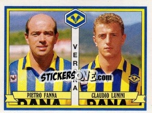 Sticker Pietro Fanna / Claudio Lunini - Calciatori 1992-1993 - Panini