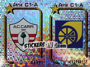 Sticker Scudetto Carpi / Carrarese - Calciatori 1992-1993 - Panini