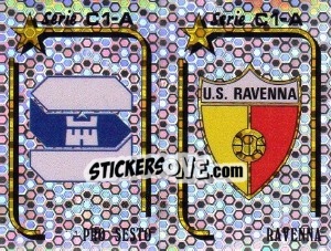 Sticker Scudetto Pro Sesto / Ravenna - Calciatori 1992-1993 n. 512 - Panini