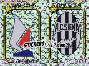 Sticker Scudetto Sambenedettese / Siena - Calciatori 1992-1993 - Panini