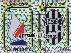 Sticker Scudetto Sambenedettese / Siena - Calciatori 1992-1993 n. 513 - Panini