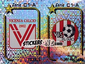 Sticker Scudetto Vicenza / Vis Pesaro - Calciatori 1992-1993 n. 515 - Panini