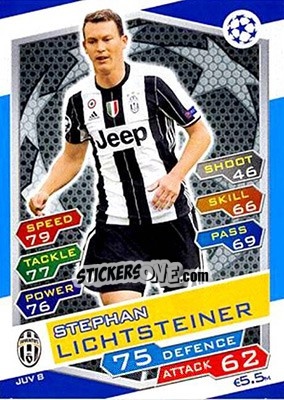 Sticker Stephan Lichtsteiner - UEFA Champions League 2016-2017. Match Attax n. JUV8s - Topps