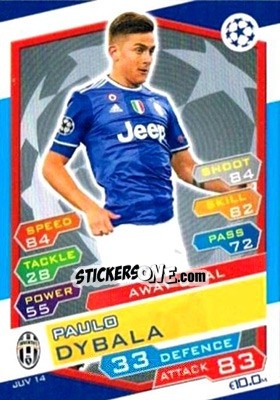 Sticker Paulo Dybala - UEFA Champions League 2016-2017. Match Attax n. JUV14s - Topps
