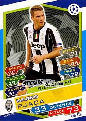 Sticker Marko Pjaca - UEFA Champions League 2016-2017. Match Attax n. JUV15s - Topps
