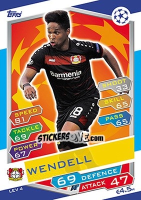 Sticker Wendell - UEFA Champions League 2016-2017. Match Attax - Topps