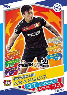 Sticker Charles Aránguiz - UEFA Champions League 2016-2017. Match Attax - Topps