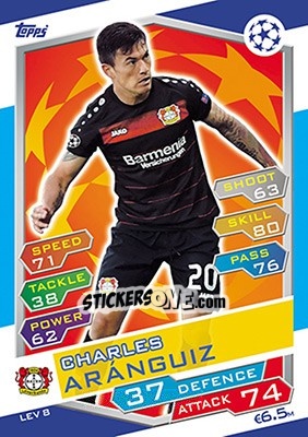 Figurina Charles Aránguiz - UEFA Champions League 2016-2017. Match Attax - Topps