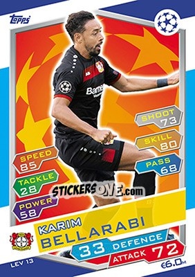 Sticker Karim Bellarabi - UEFA Champions League 2016-2017. Match Attax - Topps