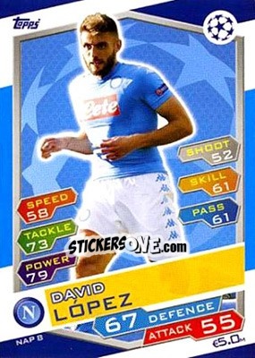 Sticker David Lopez - UEFA Champions League 2016-2017. Match Attax n. NAP8s - Topps