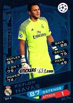 Sticker Keylor Navas - UEFA Champions League 2016-2017. Match Attax n. RM2 - Topps