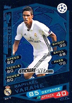 Sticker Raphaël Varane - UEFA Champions League 2016-2017. Match Attax - Topps