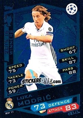 Sticker Luka Modric - UEFA Champions League 2016-2017. Match Attax n. RM11 - Topps