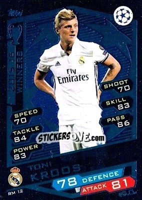 Sticker Toni Kroos - UEFA Champions League 2016-2017. Match Attax n. RM12 - Topps