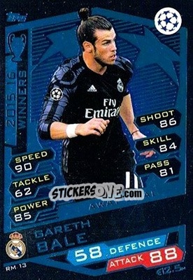 Cromo Gareth Bale - UEFA Champions League 2016-2017. Match Attax - Topps