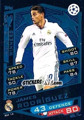 Sticker James Rodríguez - UEFA Champions League 2016-2017. Match Attax n. RM14 - Topps