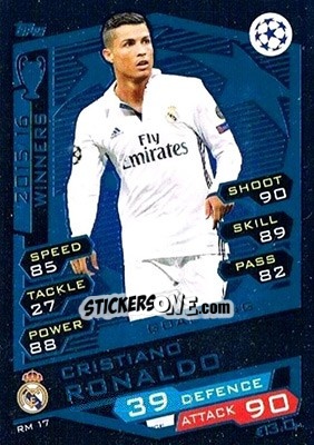 Sticker Cristiano Ronaldo - UEFA Champions League 2016-2017. Match Attax n. RM17 - Topps