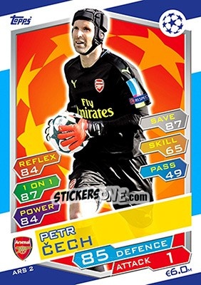 Sticker Petr Cech - UEFA Champions League 2016-2017. Match Attax - Topps