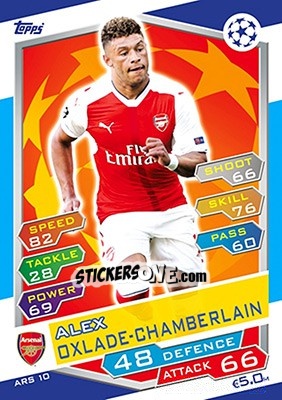 Sticker Alex Oxlade-Chamberlain - UEFA Champions League 2016-2017. Match Attax n. ARS10 - Topps