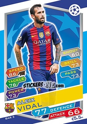Sticker Aleix Vidal - UEFA Champions League 2016-2017. Match Attax - Topps