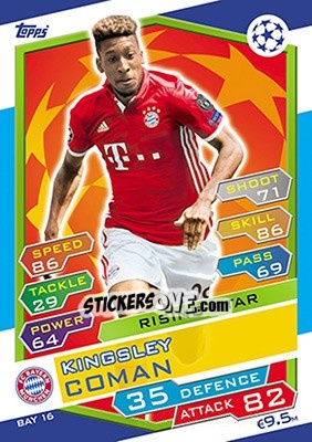 Sticker Kingsley Coman - UEFA Champions League 2016-2017. Match Attax - Topps