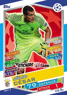 Figurina Júlio César - UEFA Champions League 2016-2017. Match Attax - Topps