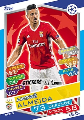 Figurina André Almeida - UEFA Champions League 2016-2017. Match Attax - Topps