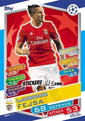 Figurina Ljubomir Fejsa - UEFA Champions League 2016-2017. Match Attax - Topps