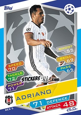 Sticker Adriano Correia - UEFA Champions League 2016-2017. Match Attax n. BES5 - Topps