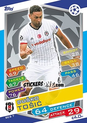 Sticker Duško Tošic - UEFA Champions League 2016-2017. Match Attax n. BES7 - Topps