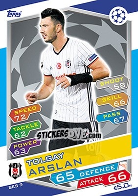 Sticker Tolgay Arslan - UEFA Champions League 2016-2017. Match Attax - Topps