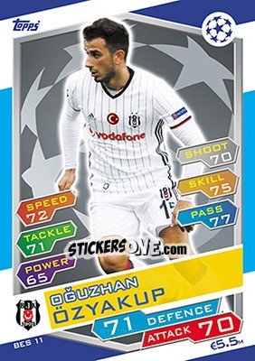 Sticker Oğuzhan Özyakup - UEFA Champions League 2016-2017. Match Attax - Topps