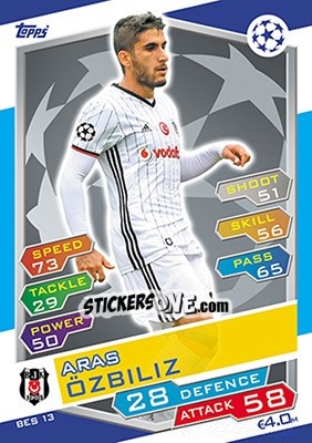 Sticker Aras Özbiliz - UEFA Champions League 2016-2017. Match Attax - Topps