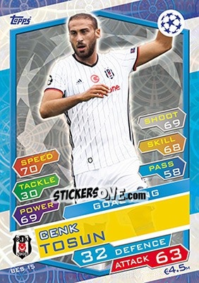 Figurina Cenk Tosun - UEFA Champions League 2016-2017. Match Attax - Topps