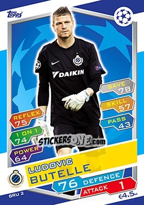 Figurina Ludovic Butelle - UEFA Champions League 2016-2017. Match Attax - Topps