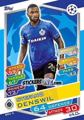 Cromo Stefano Denswil - UEFA Champions League 2016-2017. Match Attax - Topps