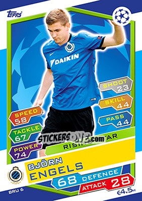 Sticker Björn Engels - UEFA Champions League 2016-2017. Match Attax - Topps