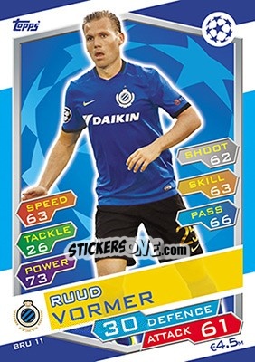 Figurina Ruud Vormer - UEFA Champions League 2016-2017. Match Attax - Topps