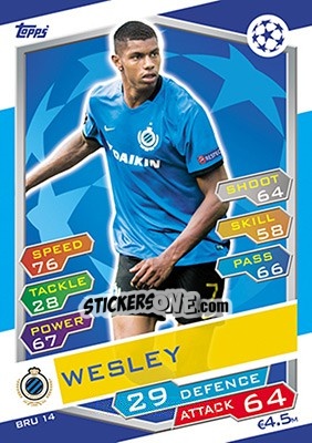 Cromo Wesley - UEFA Champions League 2016-2017. Match Attax - Topps