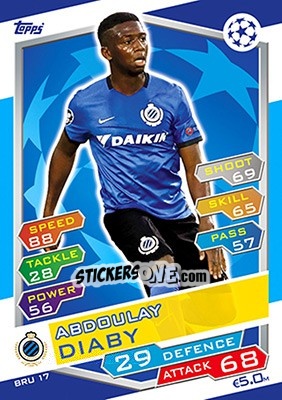 Sticker Abdoulay Diaby - UEFA Champions League 2016-2017. Match Attax - Topps