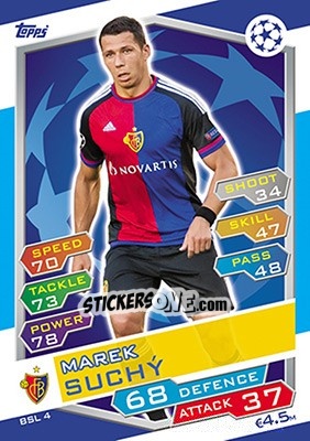 Sticker Marek Suchý - UEFA Champions League 2016-2017. Match Attax - Topps