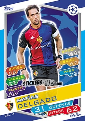 Sticker Matías Delgado - UEFA Champions League 2016-2017. Match Attax - Topps