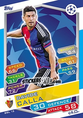 Figurina Davide Callà - UEFA Champions League 2016-2017. Match Attax - Topps