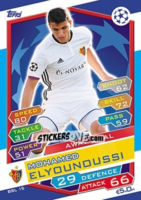 Sticker Mohamed Elyounoussi - UEFA Champions League 2016-2017. Match Attax - Topps