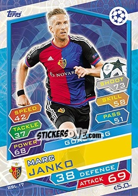 Sticker Marc Janko - UEFA Champions League 2016-2017. Match Attax n. BSL17 - Topps