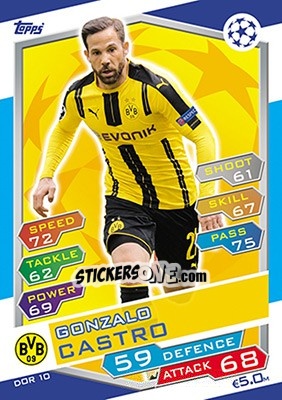 Figurina Gonzalo Castro - UEFA Champions League 2016-2017. Match Attax - Topps