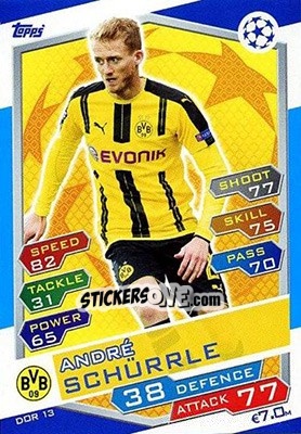 Sticker André Schürrle - UEFA Champions League 2016-2017. Match Attax n. DOR13 - Topps