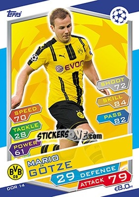 Sticker Mario Götze - UEFA Champions League 2016-2017. Match Attax - Topps